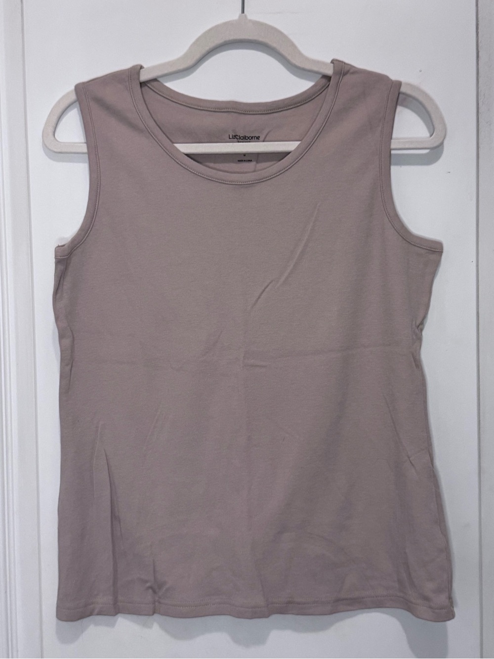 Liz Claiborne Sleeveless Tank Top - Dusty Taupe